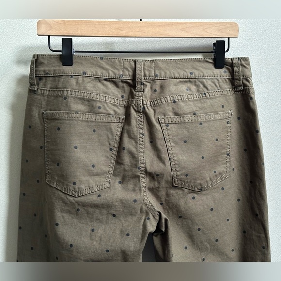 Current/Elliott Easy Stiletto Crop Pants Olive Green Black Polka Dots Women’s 28 - Picture 10 of 10